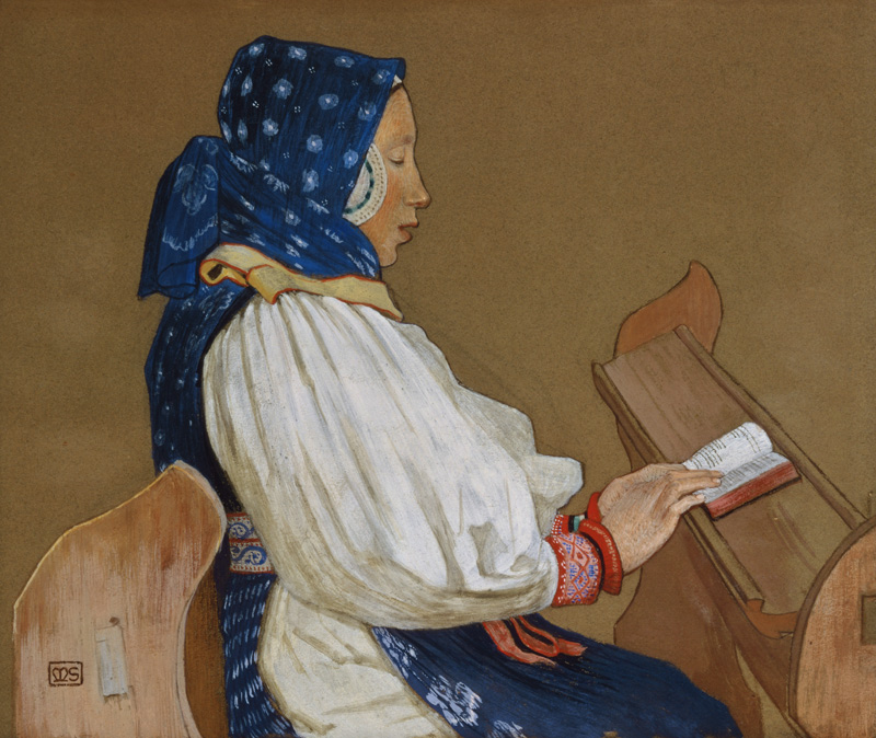 A Slovak Woman at Prayer, Vazcecz, Hungary from Marianne Stokes