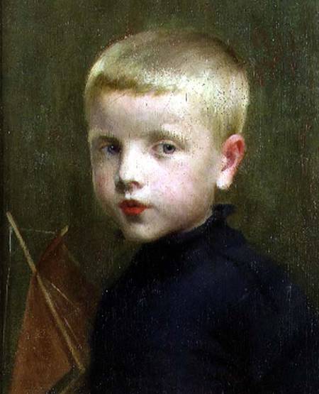 Portrait of a Boy with a Model Sailing Boat from Marianne Stokes