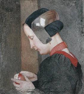 Portrait of a Lady Peeling an Apple
