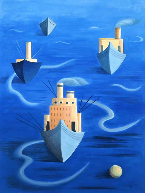 Boats in Harbour, 1994 (oil on canvas)  from Marie  Hugo