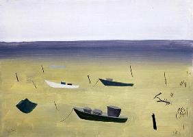 Barques du Vaccares, 1987 (gouache on paper) 