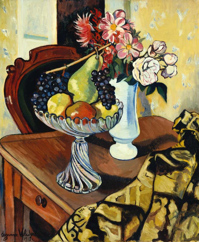Quiet life with fruit bowl from Marie Clementine (Suzanne) Valadon