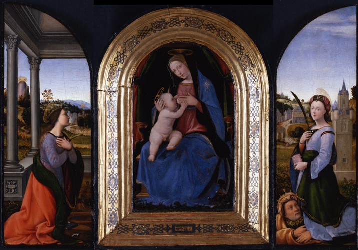 Enthroned Maria lactans with Saints Catherine of Alexandria and Barbara and her father Dioscurus from Mariotto di Bigio Albertinelli