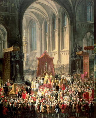 The Coronation of Joseph II (1741-90) as Emperor of Germany in Frankfurt Cathedral, 1764 (for detail from Martin II Mytens or Meytens