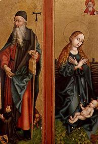 Two wings of the Orliac altar: St. Antonius and Maria, the child adoring. from Martin Schongauer