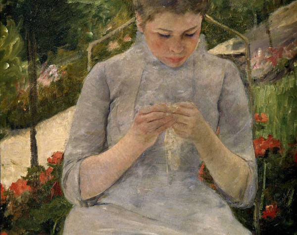 M.Cassatt / Young girl in garden / 1880 from Mary Cassatt