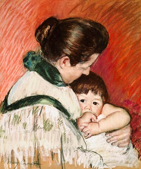 Mother and child (Thomas, the thumb-sucker) from Mary Cassatt