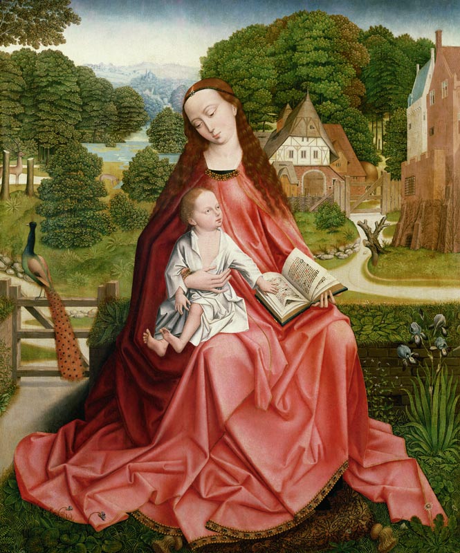 Virgin and Child in a Garden from Master of the Embroidered Foliage