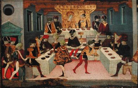 The Story of Alatiel Tavoli: detail of the banquet  (detail of 61024) from Master of the Jarves Chest