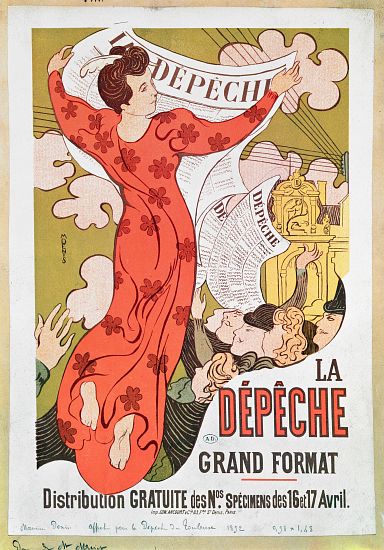 Poster advertising 'La Depeche de Toulouse' newspaper from Maurice Denis
