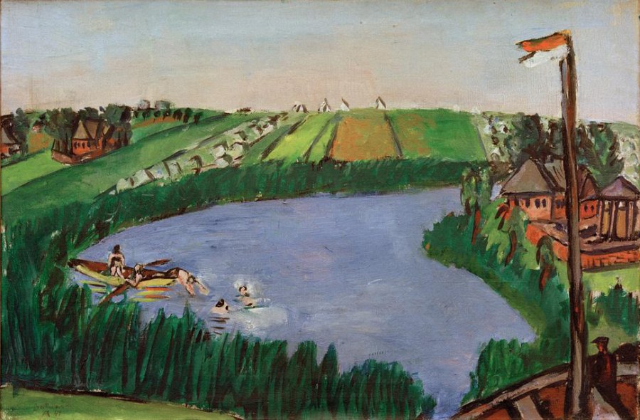 Dutch landscape with bathers from Max Beckmann