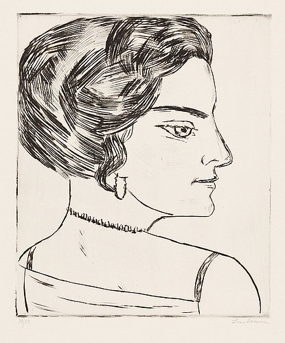 Naila in profile (Portrait Ms. H. M.). / Naila im Profil (Bildnis Frau H. M.). 1923 (H. 276 B) from Max Beckmann