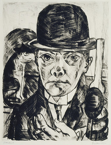 Selfportrait with stiff hat. Third State. 1921 from Max Beckmann