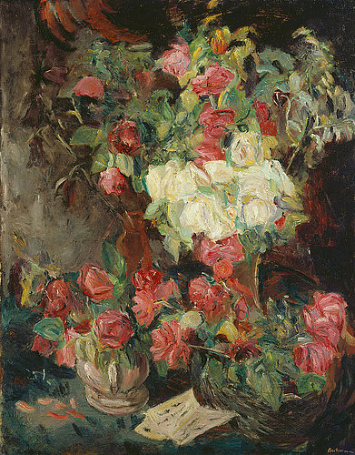 Still life with red roses. 1914. from Max Beckmann