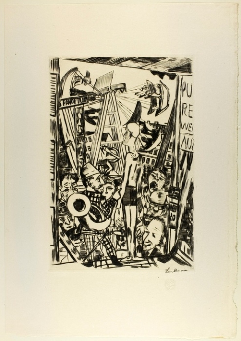The Tall Man, plate five from Jahrmarkt from Max Beckmann