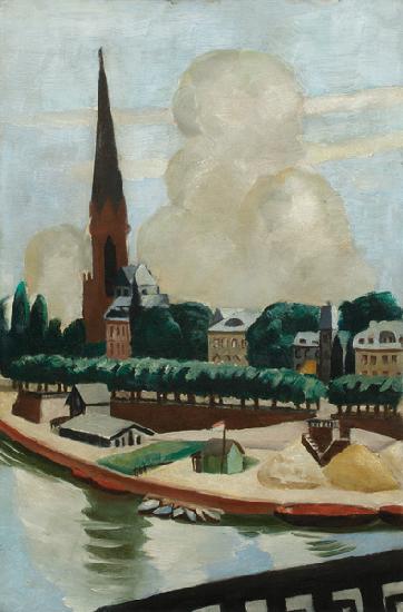 Bank of the Main with church. 1925