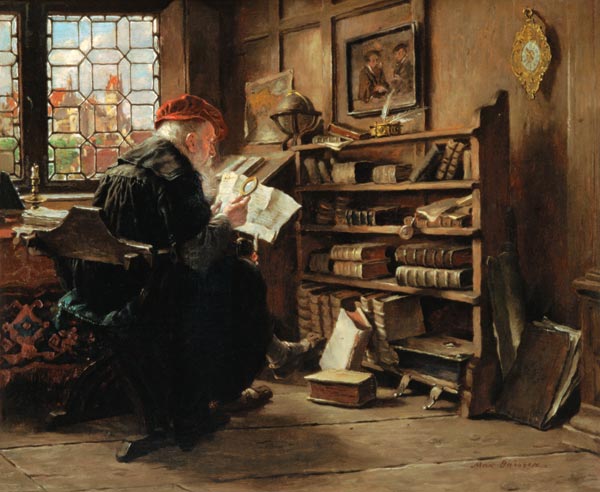 A scholar of the 16th Jh.s in his studying room from Max Gaisser