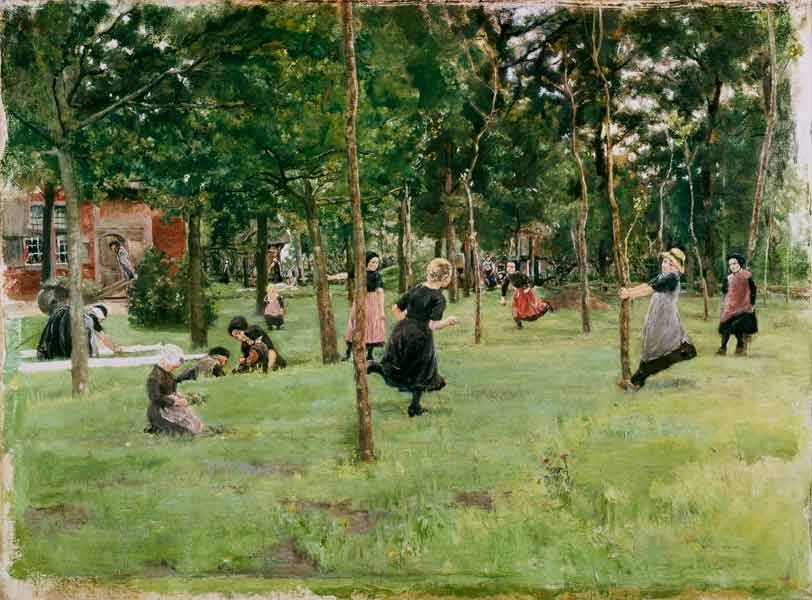 Playing children in the park. from Max Liebermann