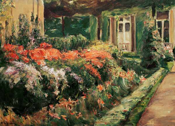 shrubs of flowers at the cottage of the gardener from Max Liebermann