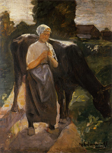 girl with cow/ Dutch cowgirl from Max Liebermann