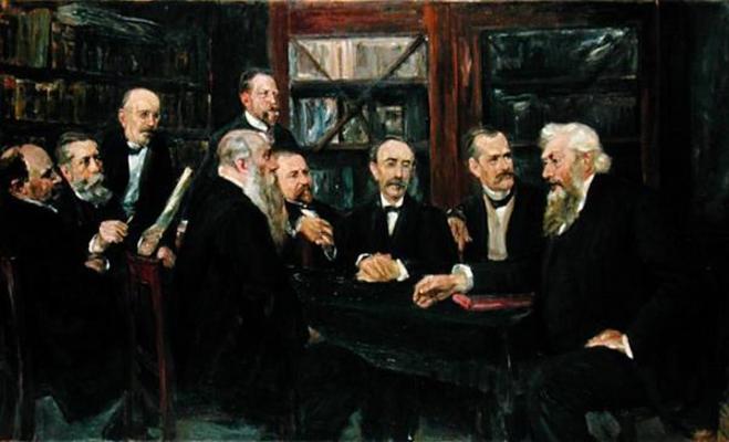 The Hamburg Convention of Professors, 1906 (oil on canvas) (see also 144760) from Max Liebermann