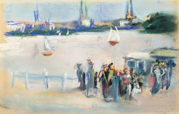 View of the Aussenalster, 1909 (pastel on paper) from Max Liebermann