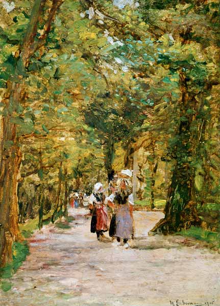 Laundry grooves in the greenery from Max Liebermann