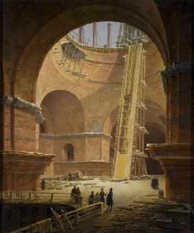 Raising of Columns in the St Isaac's Cathedral