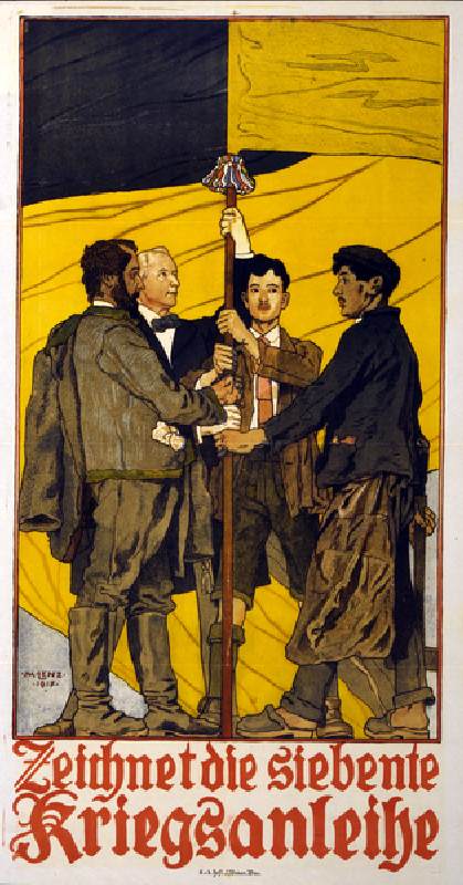 Austrian Fund Raising Campaign "Zeichnet die siebente Kriegsanleihe" pub. 1917 (colour lithograph) from Maximilian Lenz