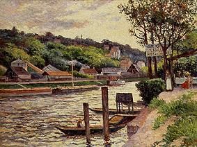 Mooring in Guinguette at the Oise from Maximilien Luce