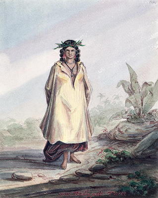 Young woman of Tahiti, c.1841-48 (pen, ink and w/c on paper) from Maximilien Radiguet