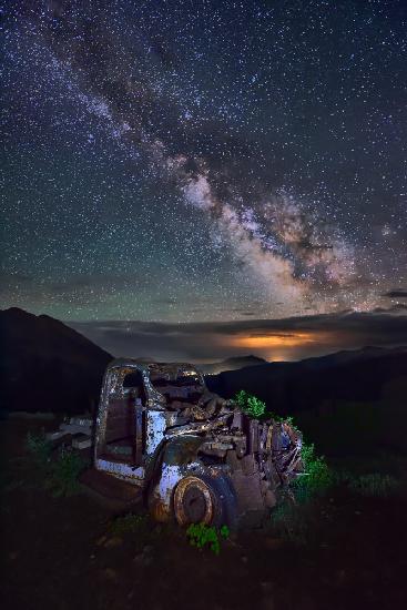 Milky Way over Rusted Truck