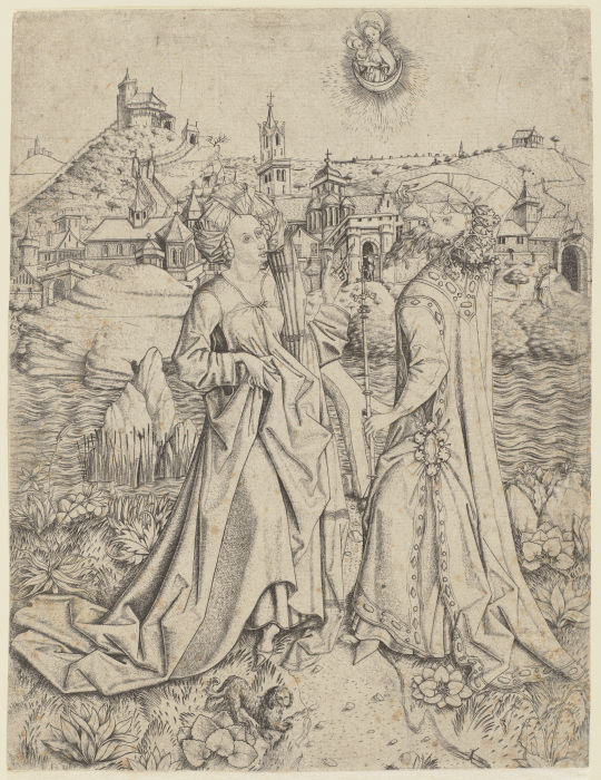 Emperor Augustus and the Tiburtine Sibyl from Meister E. S.