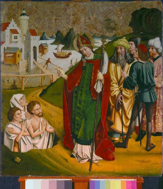 St. Nicholas resurrects three dead bodies from Meister von Okolicsnó (Ungarn)