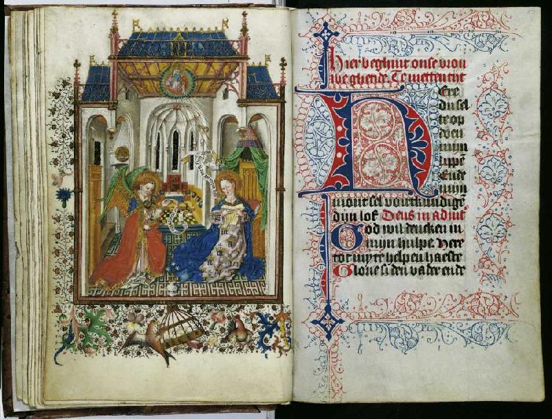 Stundenbuch der Katharina von Lochhorst: Verkündigung (fol from Meister der Katharina von Kleve