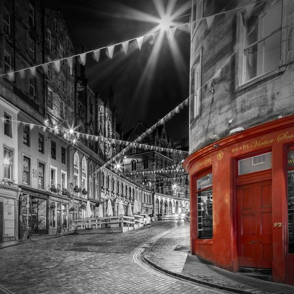 Charming evening impression at West Bow, Victoria Street - Colorkey from Melanie Viola