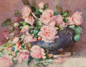 A Bowl of Pink Roses