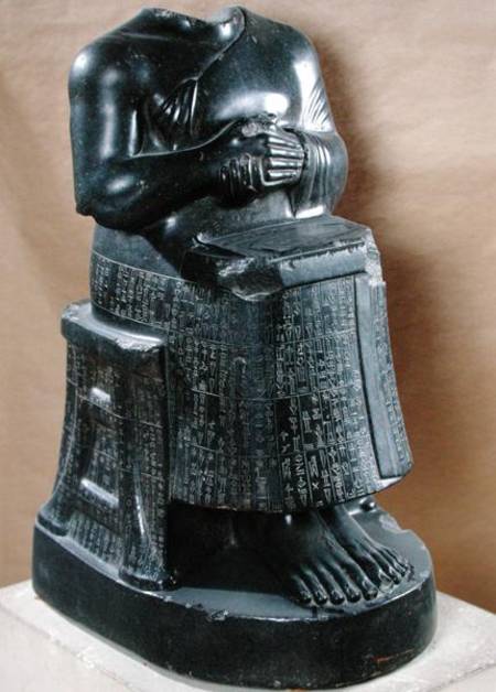 Headless statue of Prince Gudea (2170-2130 BC) as an architect from Mesopotamian