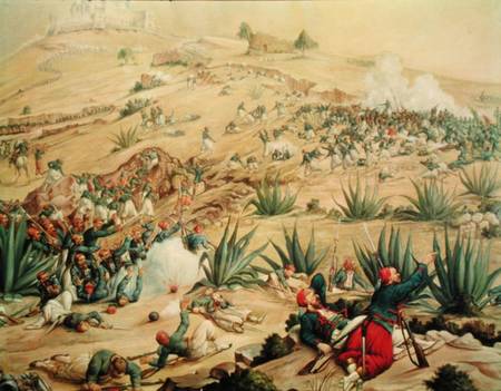 The Battle of Puebla from Mexican School
