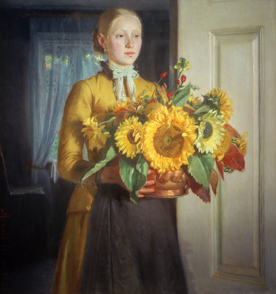 Mädchen mit Sonnenblumen from Michael Peter Ancher