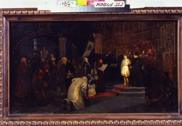 The Election of Michail Romanov to the Tsar on 14 March 1613 from Michail Wassiljew. Nesterow