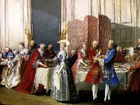 English Tea in the Salon des Quatre Glaces at the House of the Prince de Conti (1717-76) Palais du T