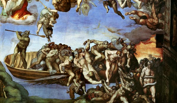 The Last Judgement -- Boat of Charon from Sistine Chapel (section) from Michelangelo Buonarroti