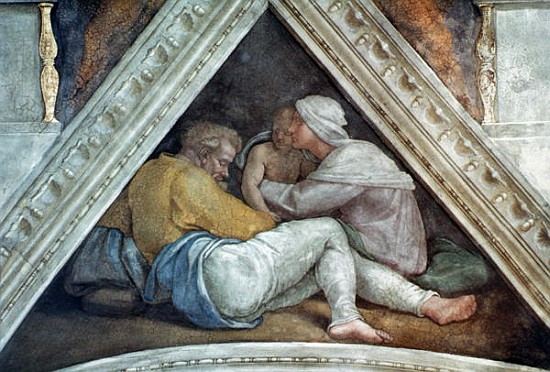 Sistine Chapel Ceiling: The Ancestors of Christ (pre restoration) from Michelangelo Buonarroti