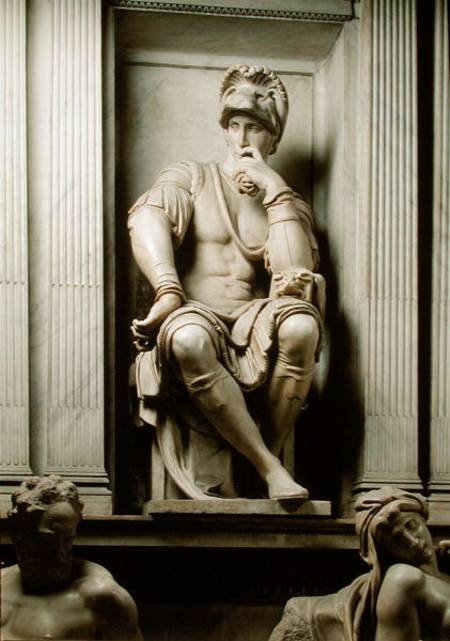 Statue of Lorenzo de' Medici (1449-92) from the Tomb of Lorenzo de' Medici from Michelangelo Buonarroti