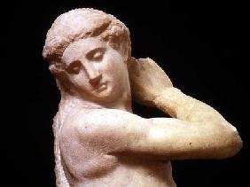 Apollo, or David, detail of the head sculpture by Michelangelo Buonarroti (1475-1564)