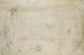 Architectural studies, c.1538-50 (black chalk on paper)
