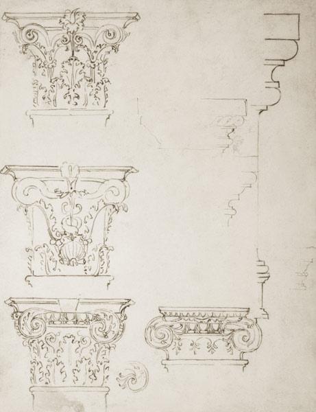 Inv.1859-6-25-549.recto (w.20) Studies for a Capital (brown ink)