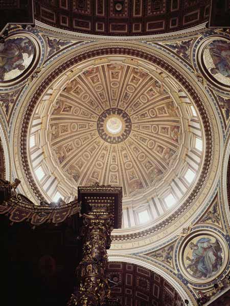 View of the interior of the dome, begun Michelangelo in 1546 and completedDomenico Fontana (1543-160 from Michelangelo Buonarroti