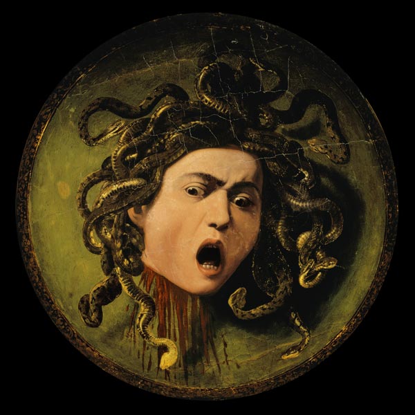 Medusa, painted on a leather jousting shield from Michelangelo Caravaggio